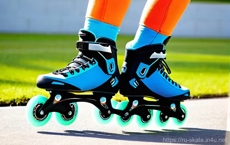 스케이트 여름철 관리법 - **Prompt 2: Detailed Rollerblade Maintenance**
    "A close-up, highly detailed shot focusing on han...