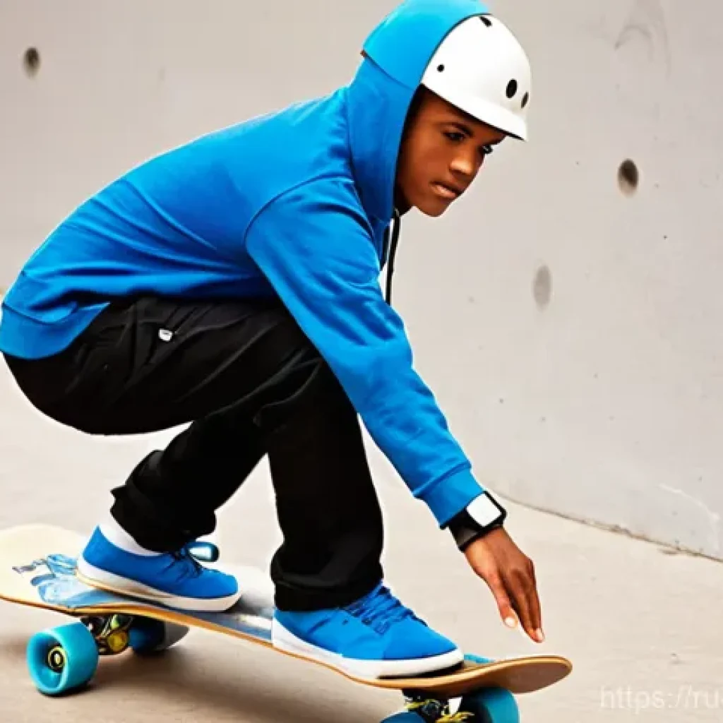 스케이트 사용자 인터뷰 - **Prompt:** A young person, approximately 16-18 years old, with a focused and slightly nervous expre...