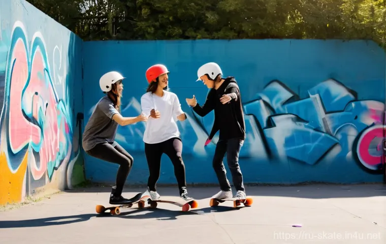 스케이트 사고 사례 - A dynamic shot of a young, energetic female skateboarder in her late teens, standing confidently at ...