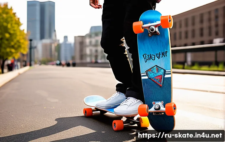 스케이트 신상품 리뷰 - A sleek, modern skateboard deck made from lightweight carbon fiber composite layered over maple wood...