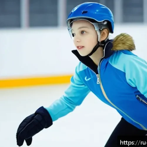Home 32 스케이트 초보자 필수 장비 - A beginner figure skater on an indoor ice rink wearing properly fitted figure skates with firm ankle...