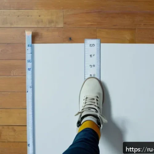 Home 17 스케이트 사이즈 측정 방법 - A detailed close-up of a person’s foot being measured for ice skates on a large white sheet of paper...